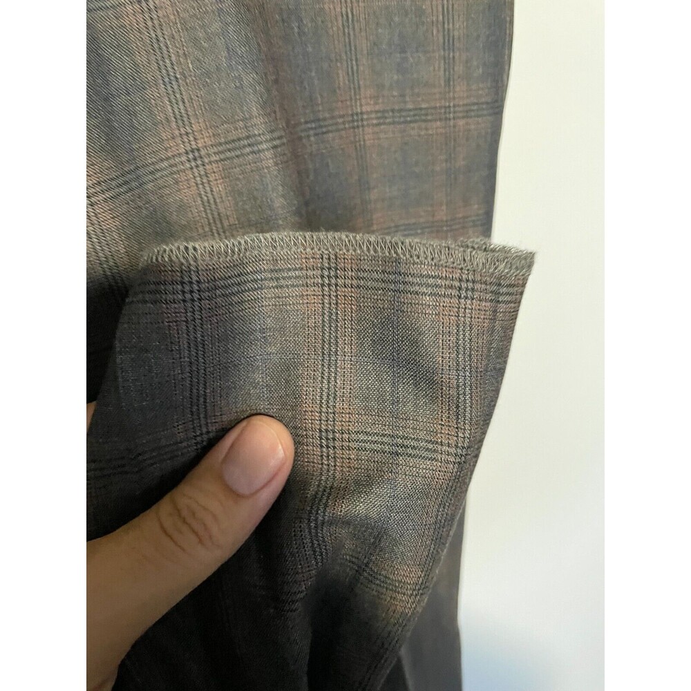 English Laundry Pants Mens 29 Brown Plaid Flat Front Dress Unfinished Hem NEW - Picture 5 of 8